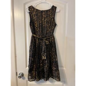 Carmen Marc Valvo Dress Size 4P Chiffon Leopard Whimsygoth Mob Wife